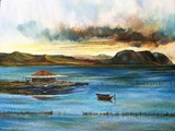 Oil, Fishery Messolonghi 80 x 60 cm George Ainsworth