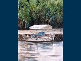Watercolour. In Rethymno Harbour. 24 x 17.5