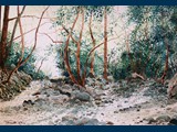 Watercolour. Light In The Irini Gorge. 18.5 x 27