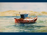 Watercolour. Off Evia Towards Pelion. 16.5 x 17.5