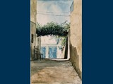 Watercolour. Side Street in Galaxidi. 23.5 x 14.5